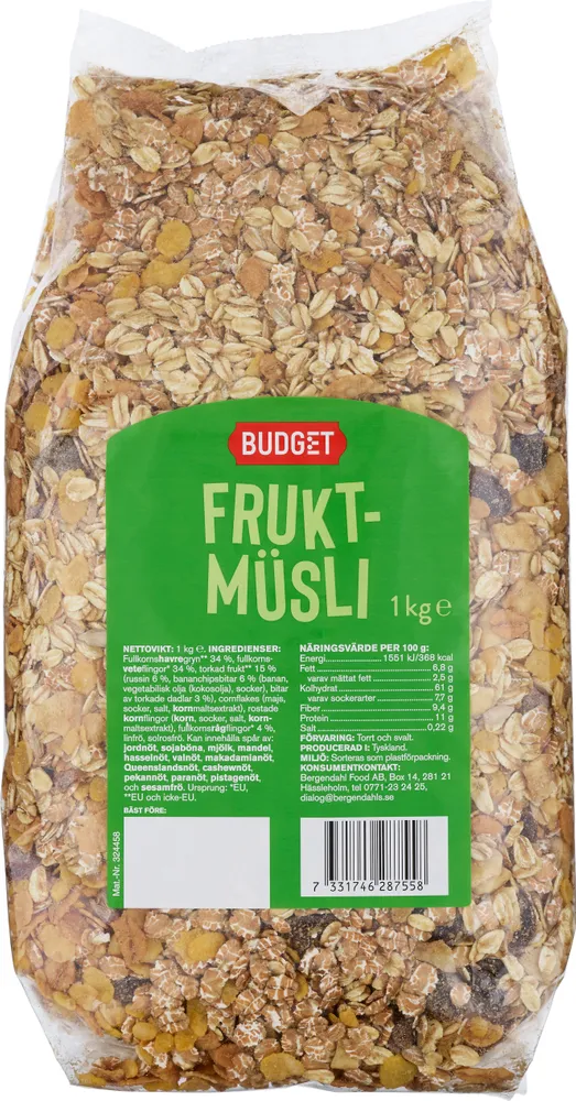 Frukt Müsli, Budget, 250g Jämför pris & handla via Matspar.se