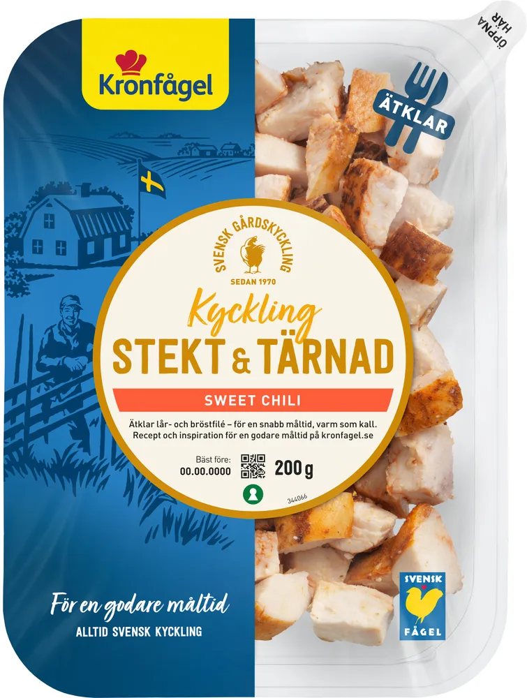 Sweet Chili Stekt&tärnad kyckling, Kronfågel, 200g Jämför pris