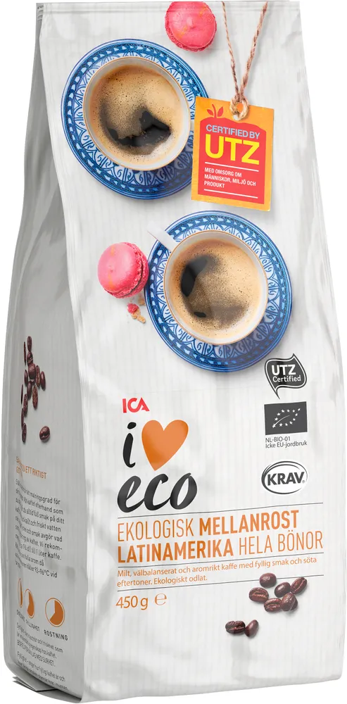 Kaffebönor Mellanrost Latinamerika EKO KRAV, ICA I Love Eco, 450g ...