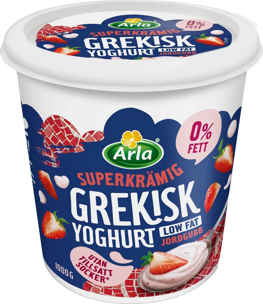 Grekisk yoghurt jordgubb 0,2, Arla®, 1kg Jämför pris & handla via Matspar.se