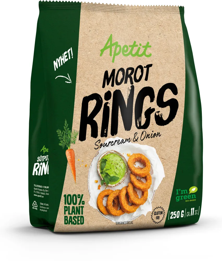 Morot rings Sourcream&onion, Apetit, 250g Jämför pris & handla via