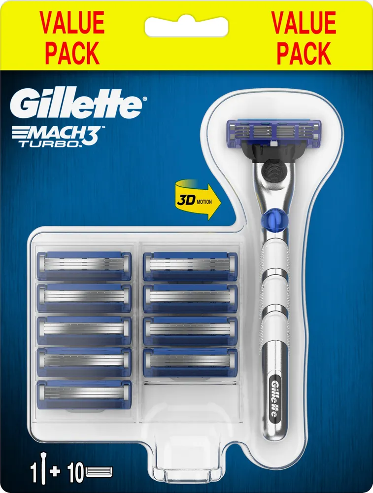 Rakhyvel Mach3 Turbo Value Pack, Gillette, 1st | Jämför pris & handla ...