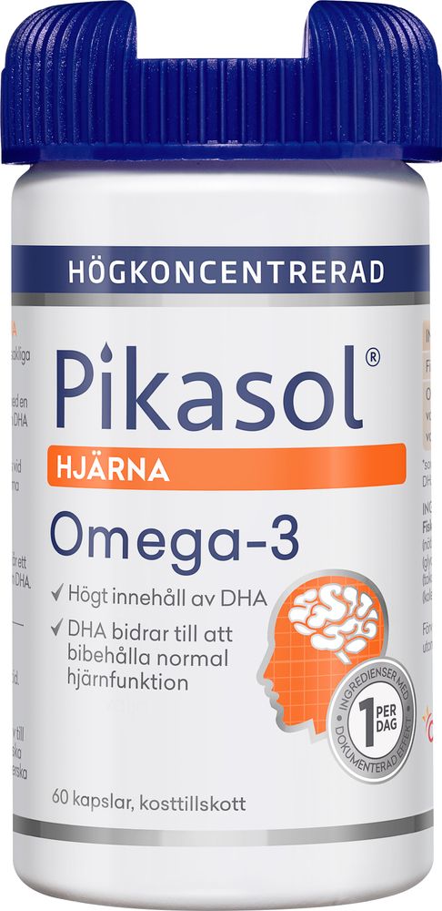 Hjärna Omega-3, Pikasol, 60st | Jämför pris \u0026 handla via Matspar.se